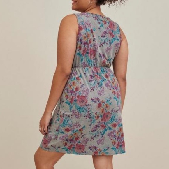 Torrid Floral Jersey Tank Dress NWT 3 - Picture 4 of 5